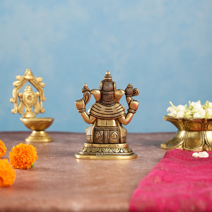 Superfine Brass Lord Ganesha Idol | Height 5 inch
