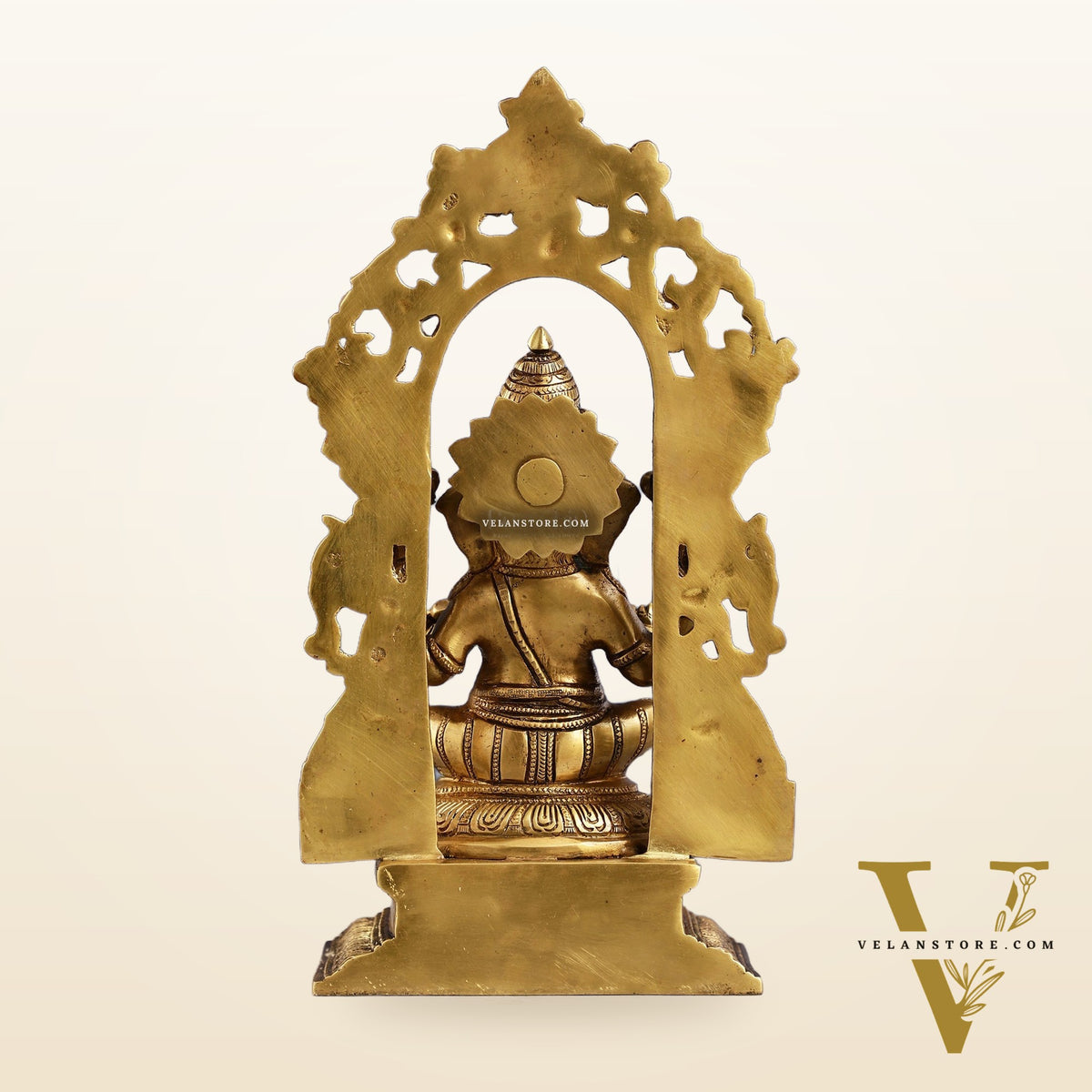Superfine Brass Lord Ganesha Idol with Frame - 12 inch