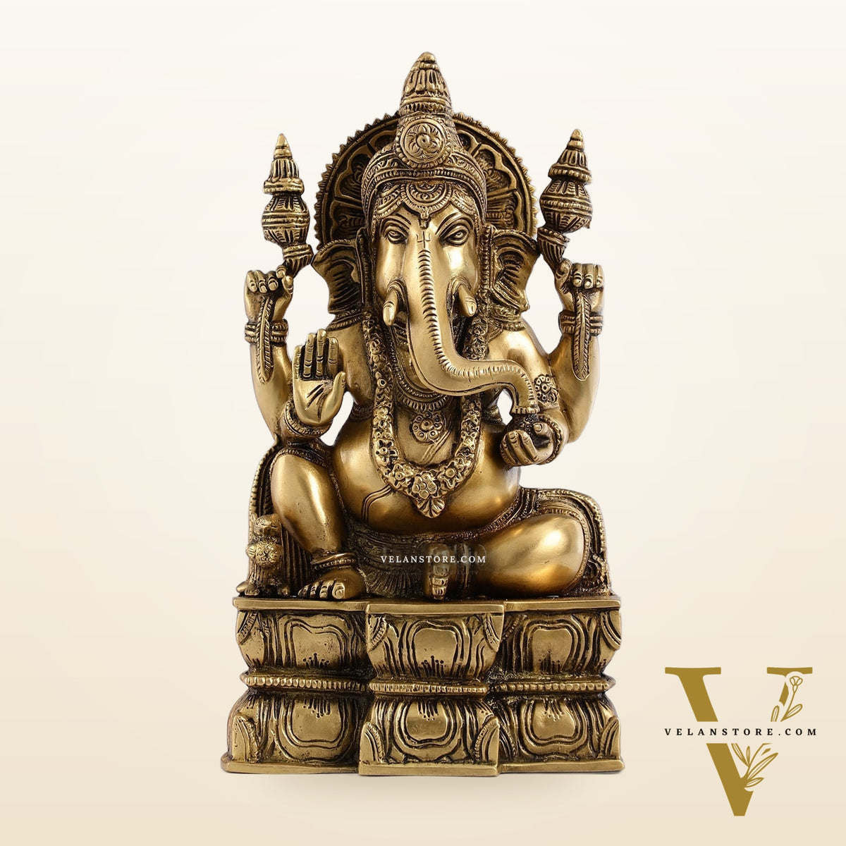 Superfine Brass Lord Ganesha Murti - 12 inch