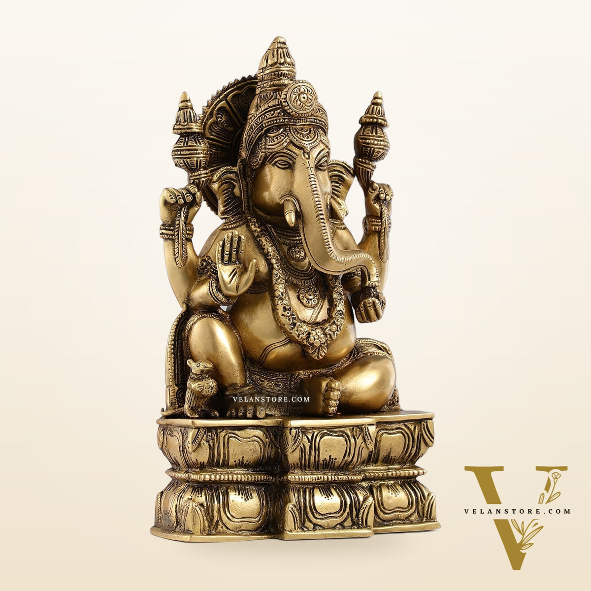 Superfine Brass Lord Ganesha Murti - 12 inch