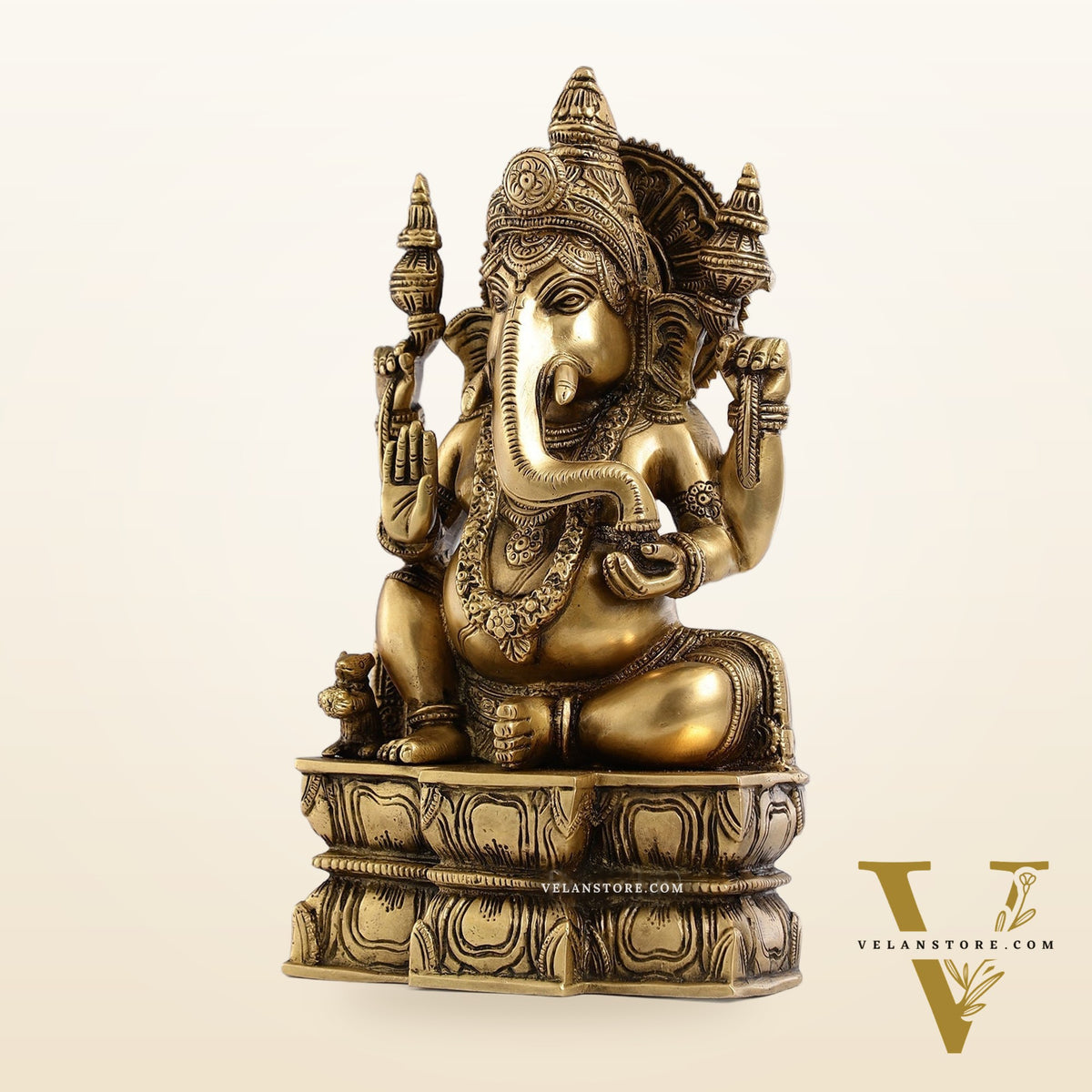 Superfine Brass Lord Ganesha Murti - 12 inch