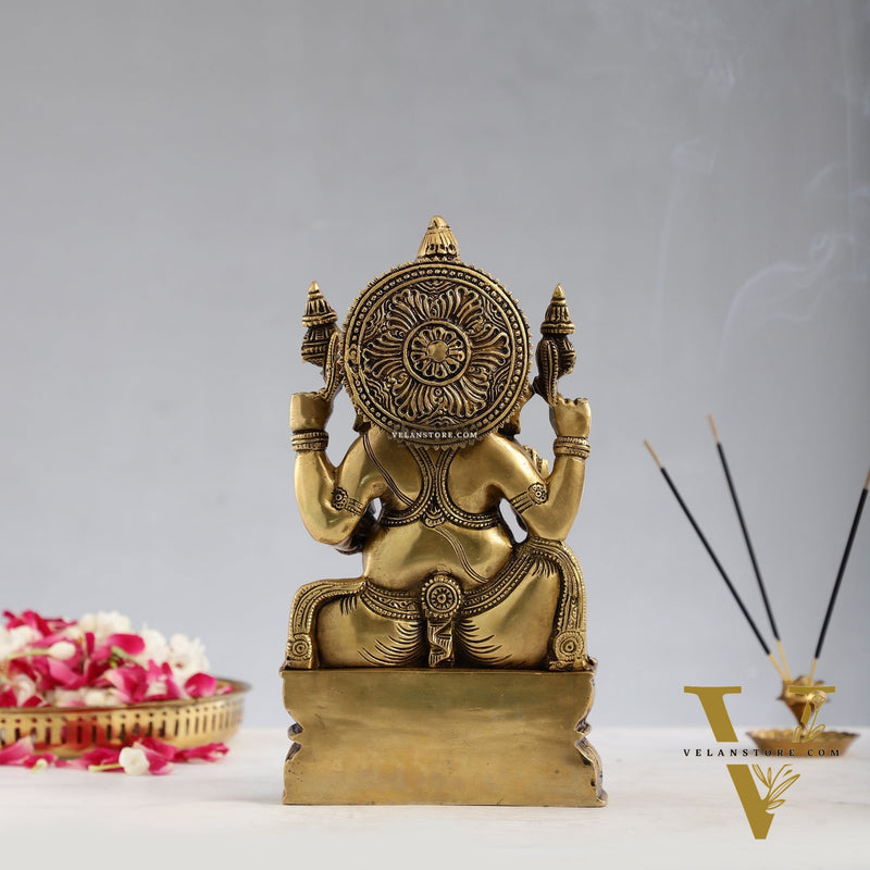 Superfine Brass Lord Ganesha Murti - 12 inch