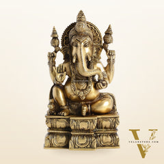 Superfine Brass Lord Ganesha Murti - 12 inch