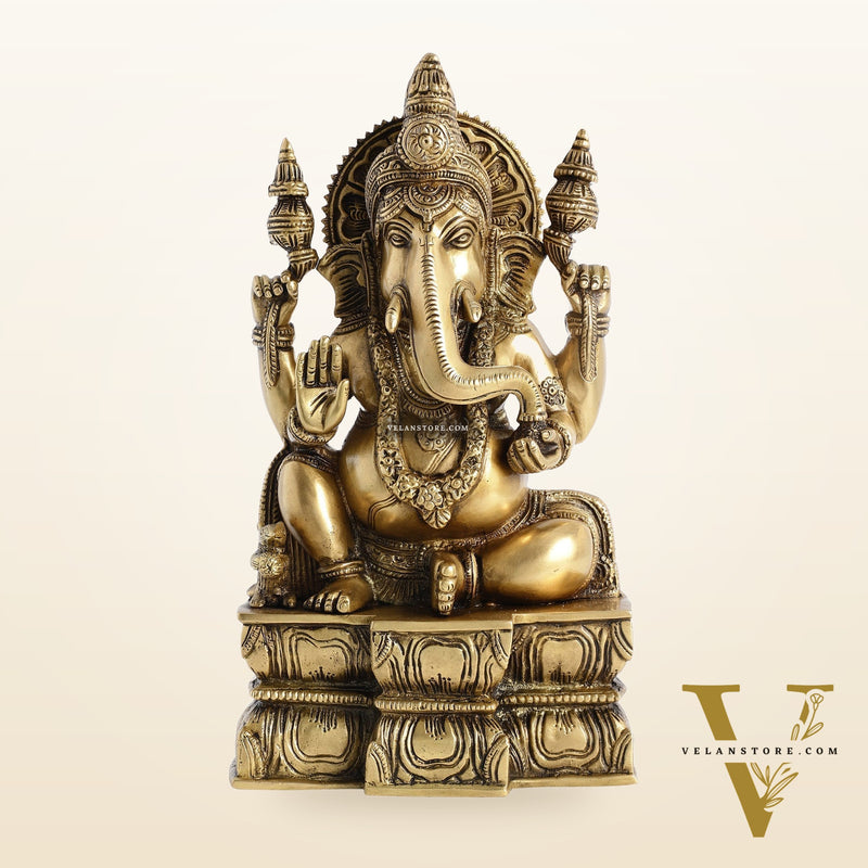 Superfine Brass Lord Ganesha Murti - 12 inch
