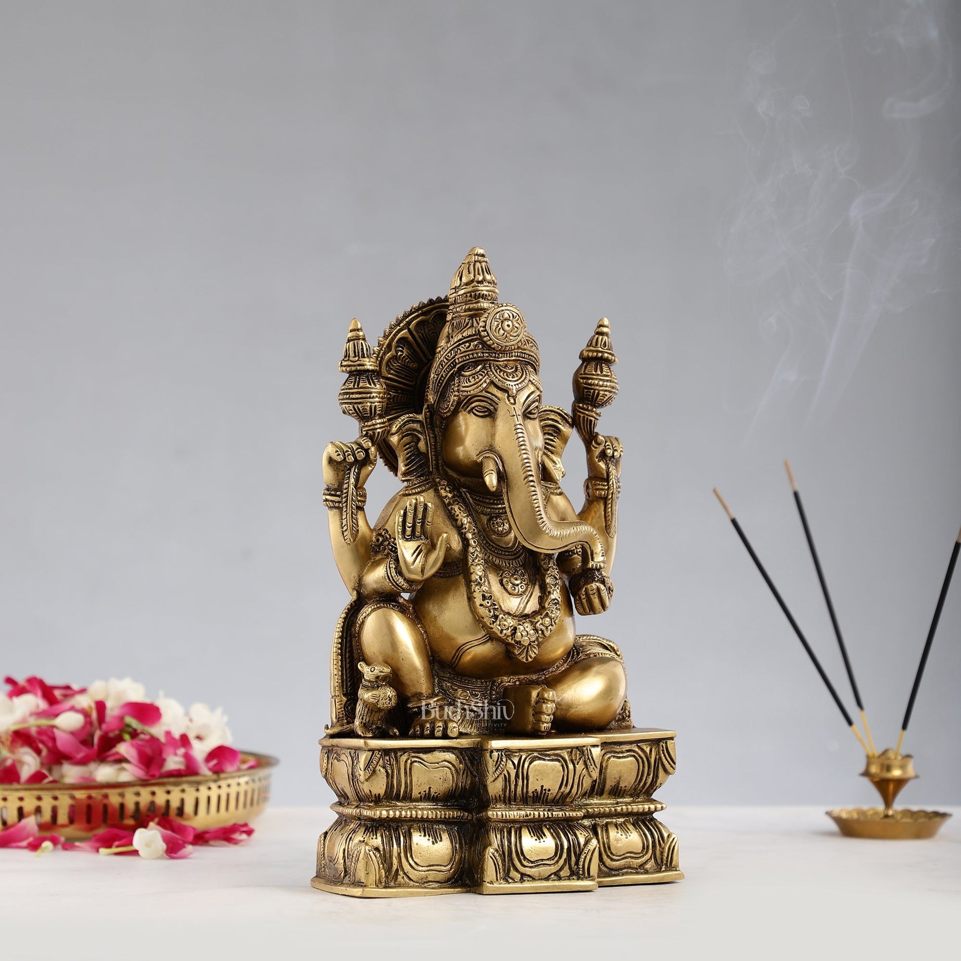 Superfine Brass Lord Ganesha Murti - 12 inch