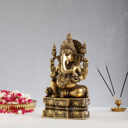 Superfine Brass Lord Ganesha Murti - 12 inch