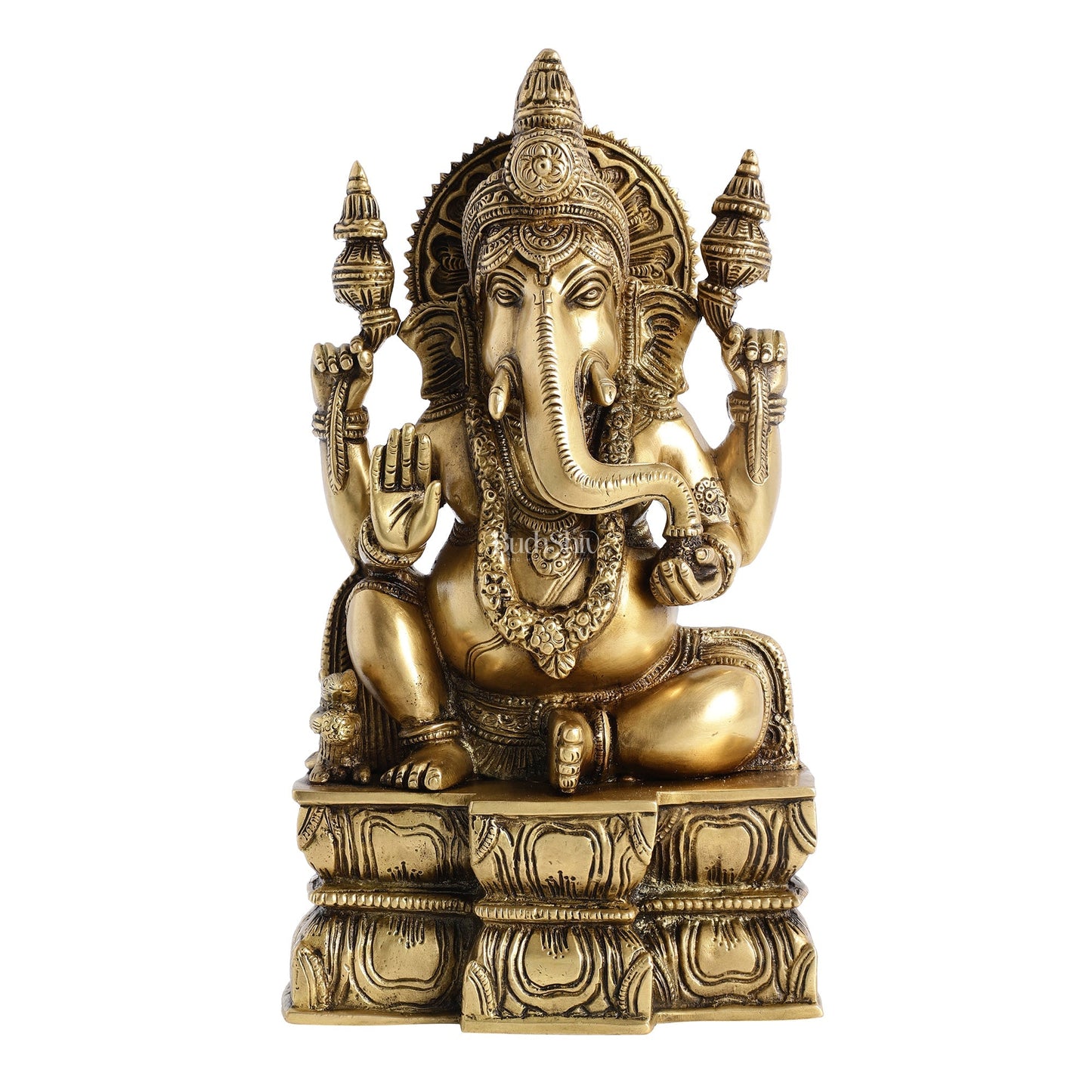Superfine Brass Lord Ganesha Murti - 12 inch