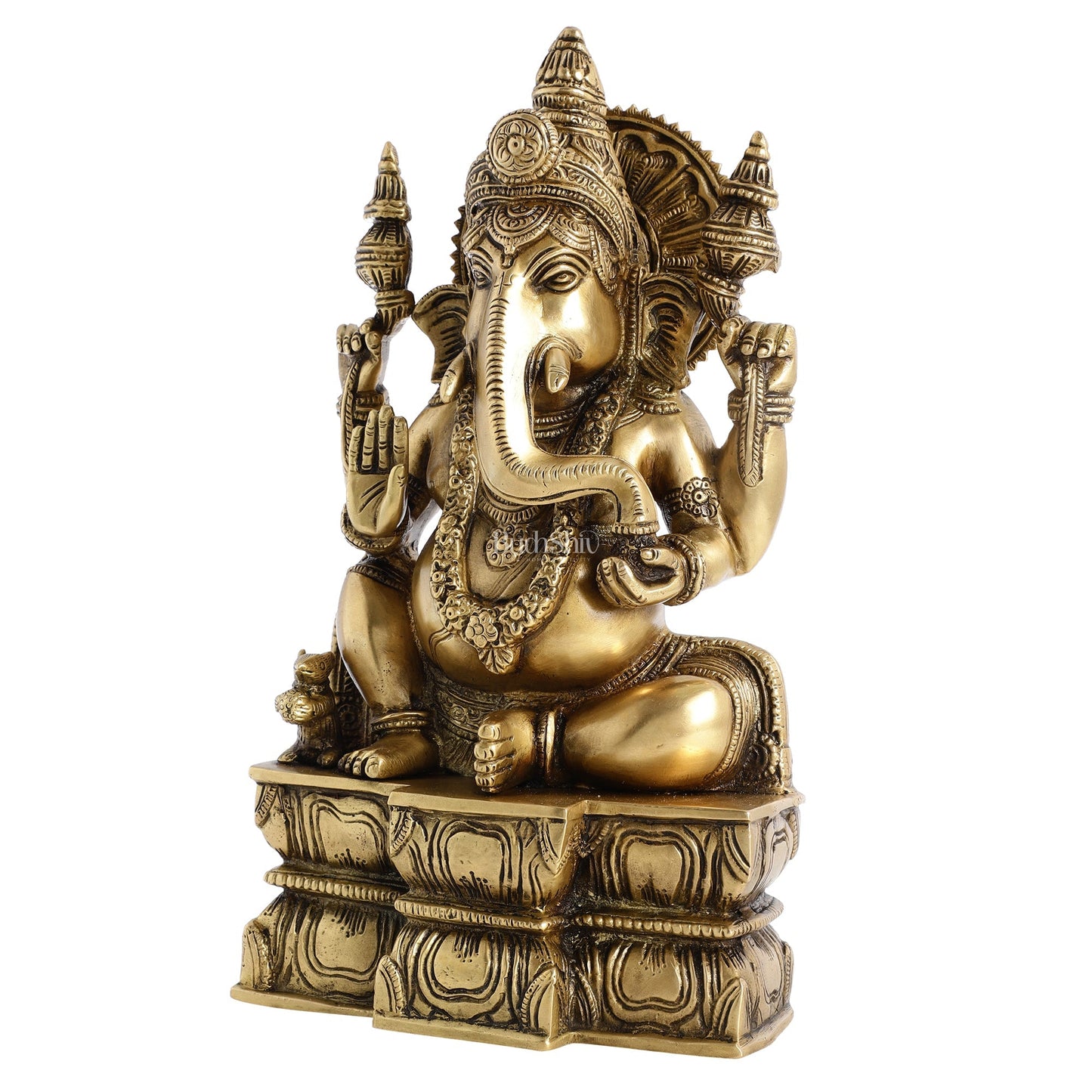 Superfine Brass Lord Ganesha Murti - 12 inch