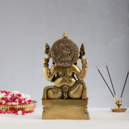 Superfine Brass Lord Ganesha Murti - 12 inch