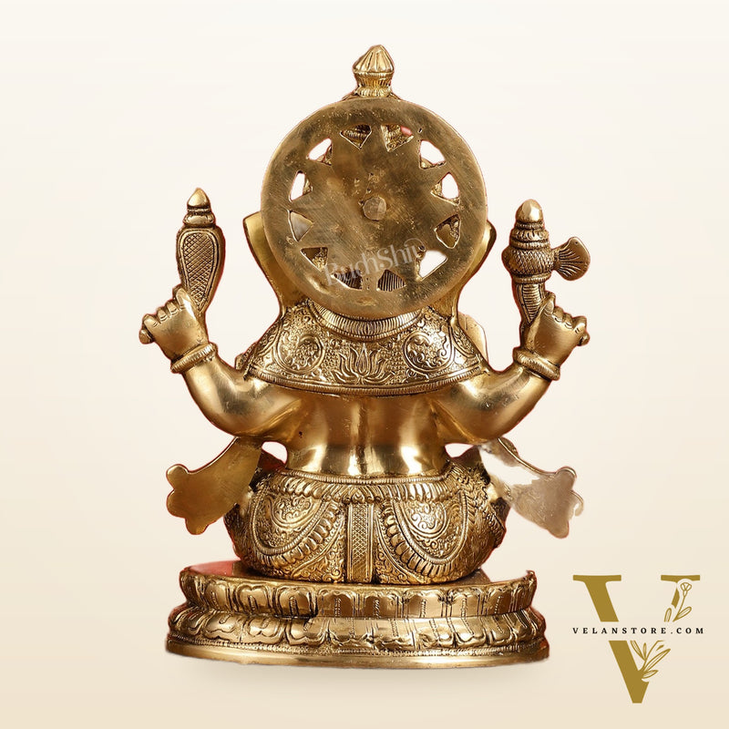Superfine Brass Lord Ganesha Statue - 12.5 Inch