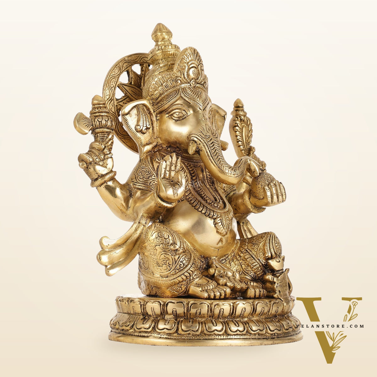Superfine Brass Lord Ganesha Statue - 12.5 Inch