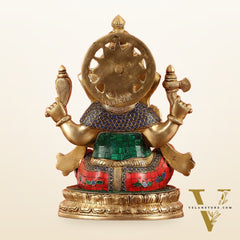 Superfine Brass Lord Ganesha Statue - 12.5 Inch