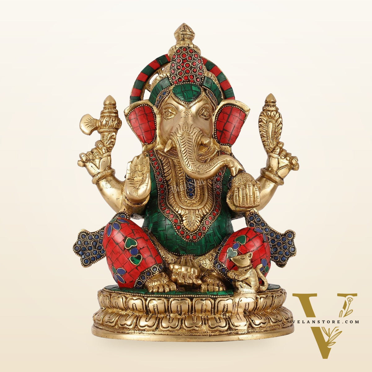 Superfine Brass Lord Ganesha Statue - 12.5 Inch