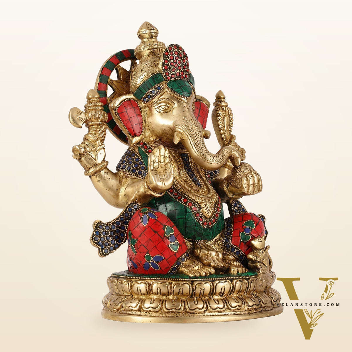 Superfine Brass Lord Ganesha Statue - 12.5 Inch