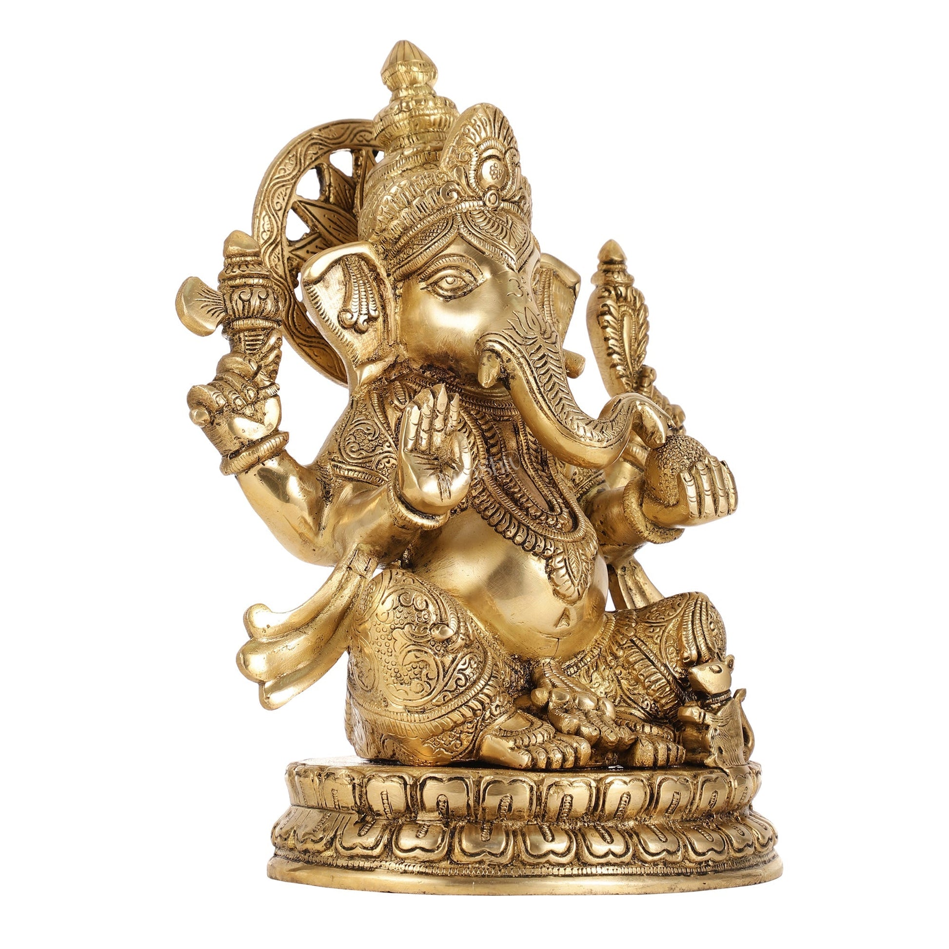 Superfine Brass Lord Ganesha Statue - 12.5 Inch