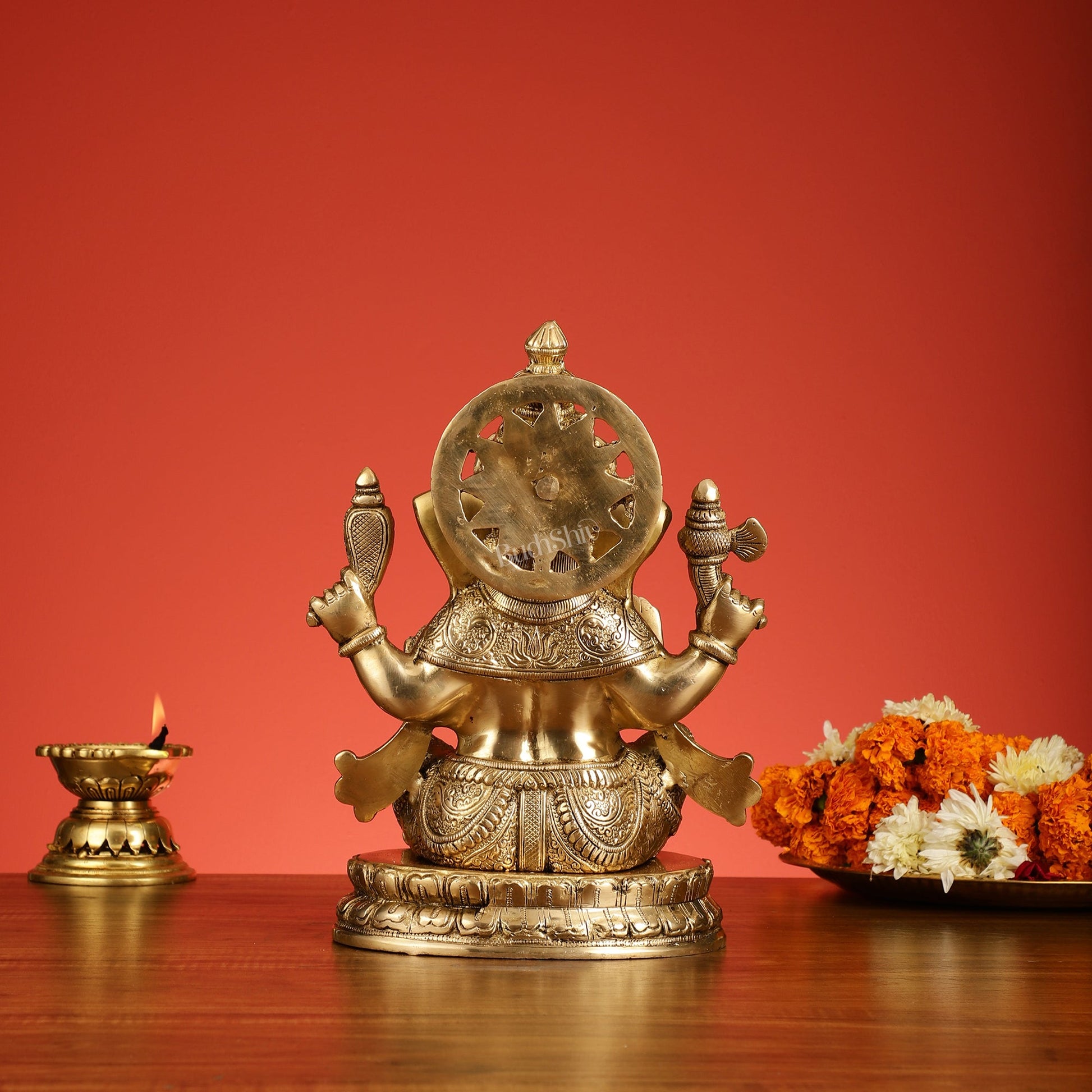 Superfine Brass Lord Ganesha Statue - 12.5 Inch