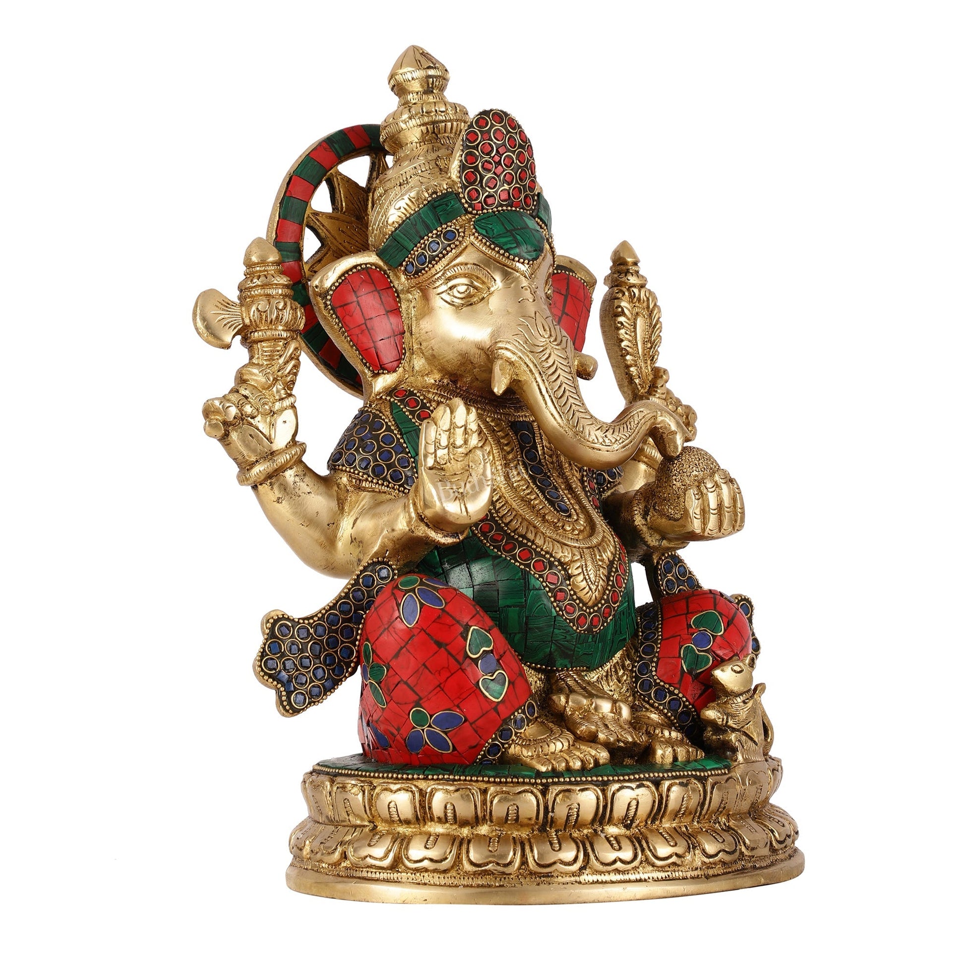 Superfine Brass Lord Ganesha Statue - 12.5 Inch