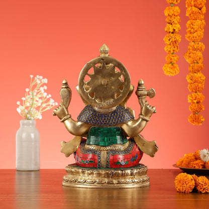 Superfine Brass Lord Ganesha Statue - 12.5 Inch