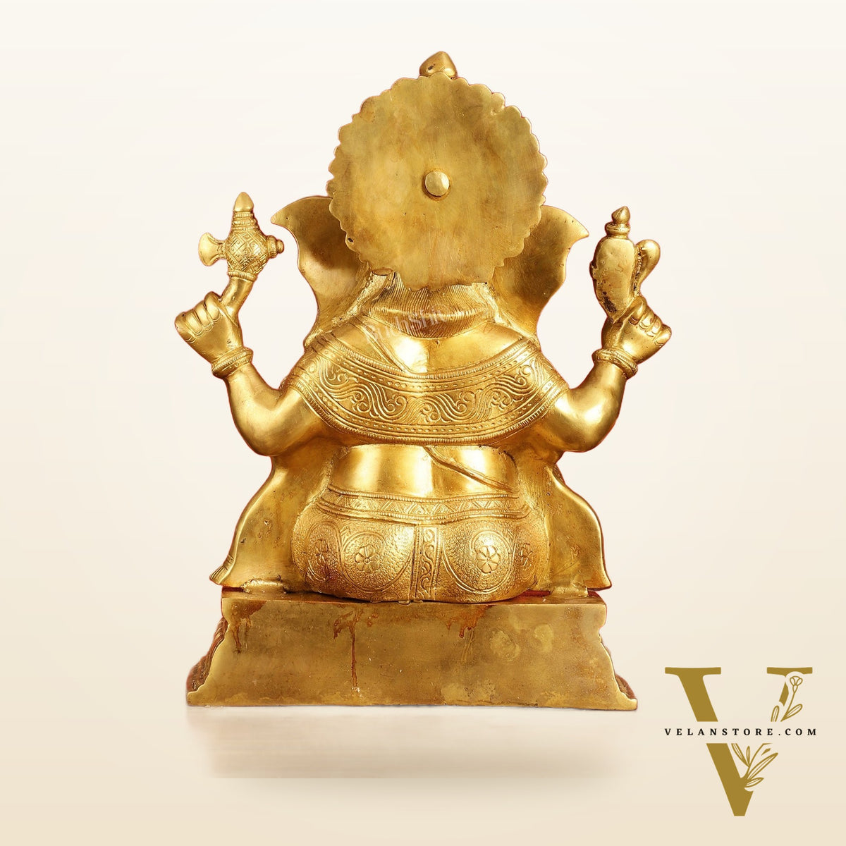 Superfine Brass Lord Ganesha Statue - 15 Inch Height