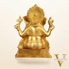 Superfine Brass Lord Ganesha Statue - 15 Inch Height