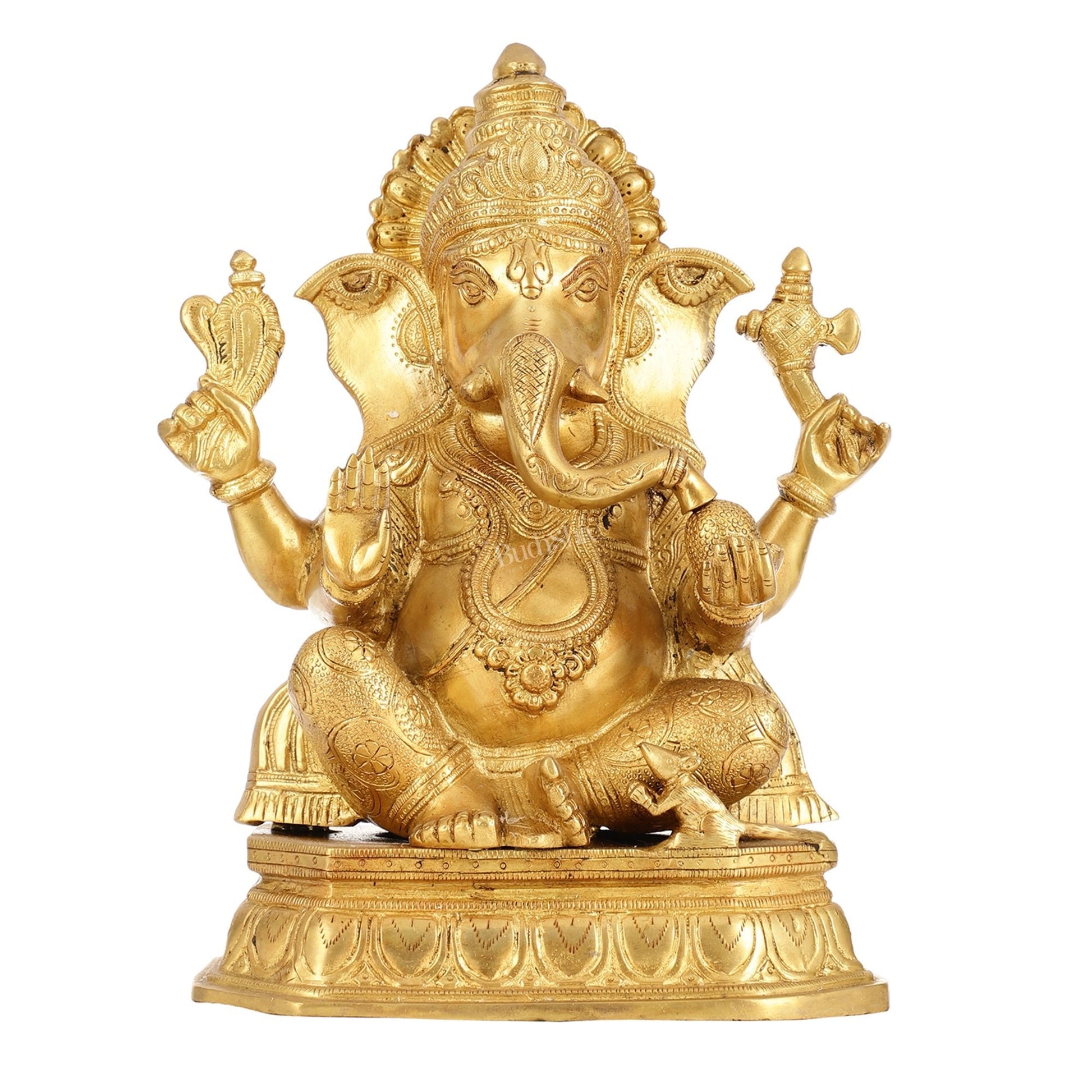 Superfine Brass Lord Ganesha Statue - 15 Inch Height