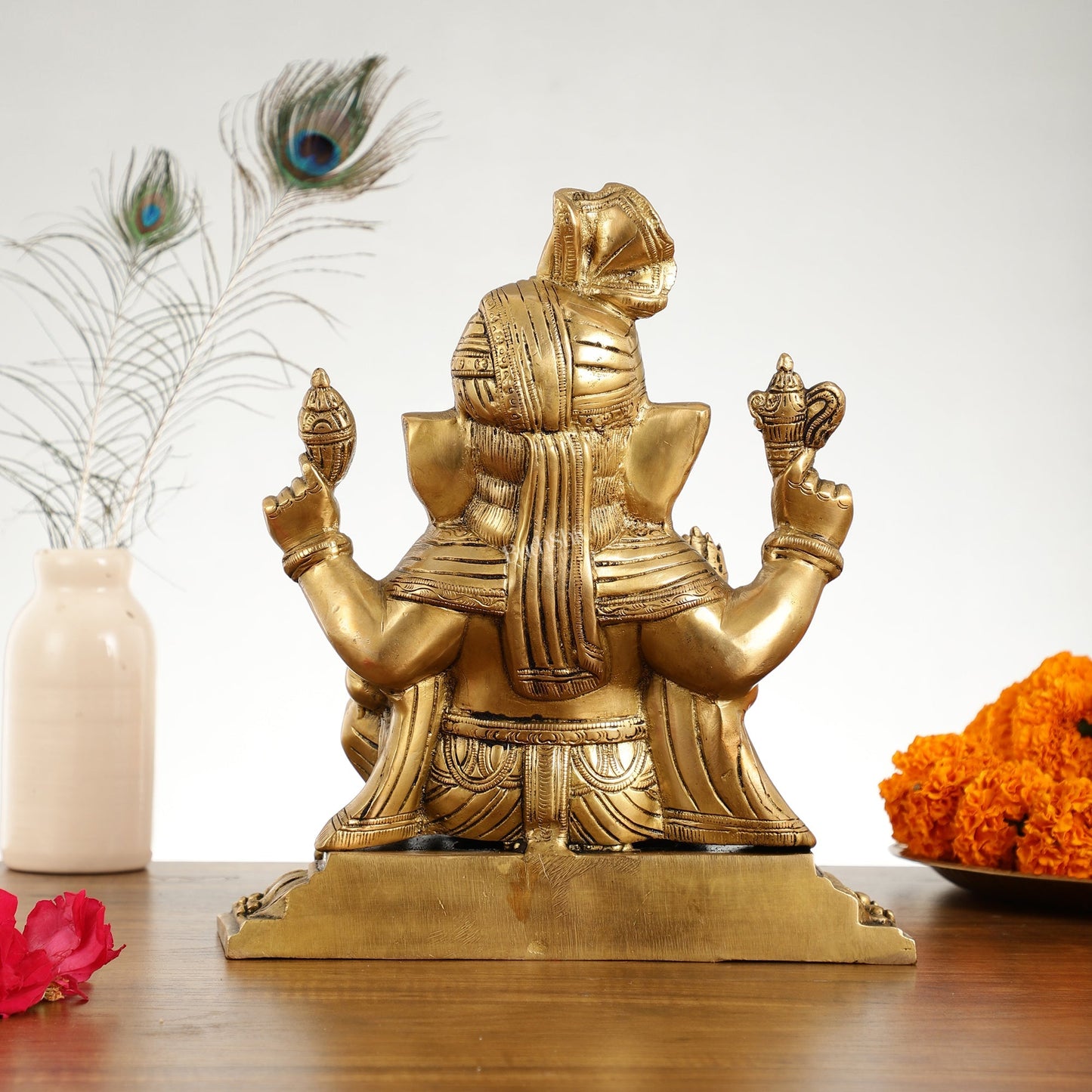 Superfine Brass Lord Ganesha Statue with Turban - 12 Inch