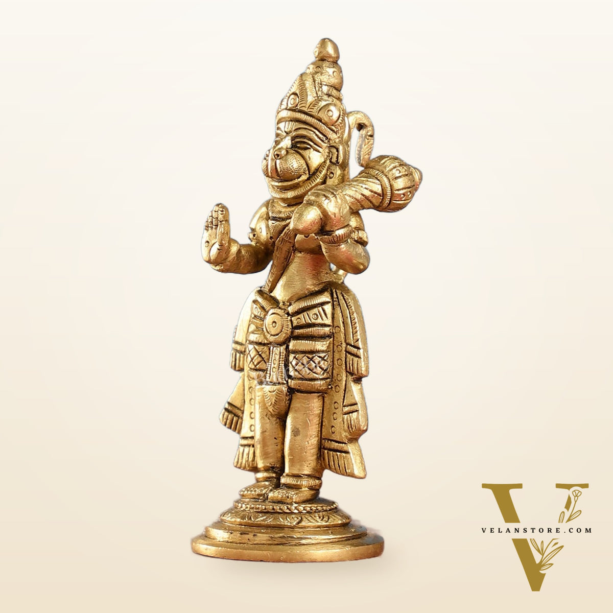 Superfine Brass Lord Hanuman Standing Idol | Blessing Mudra | 5.5" Height