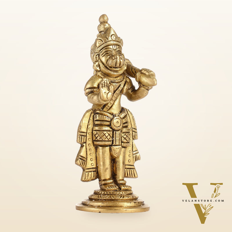 Superfine Brass Lord Hanuman Standing Idol | Blessing Mudra | 5.5" Height