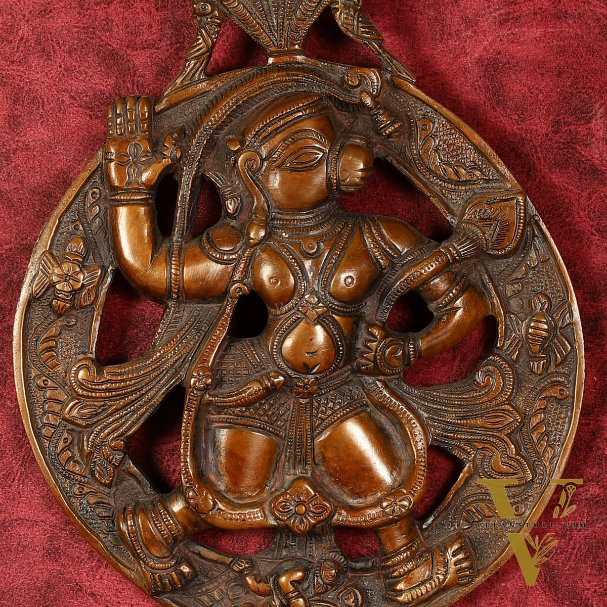 Superfine Brass Lord Hanuman Wall Hanging - 8.5 inch