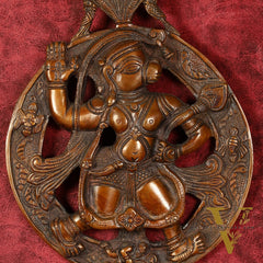 Superfine Brass Lord Hanuman Wall Hanging - 8.5 inch