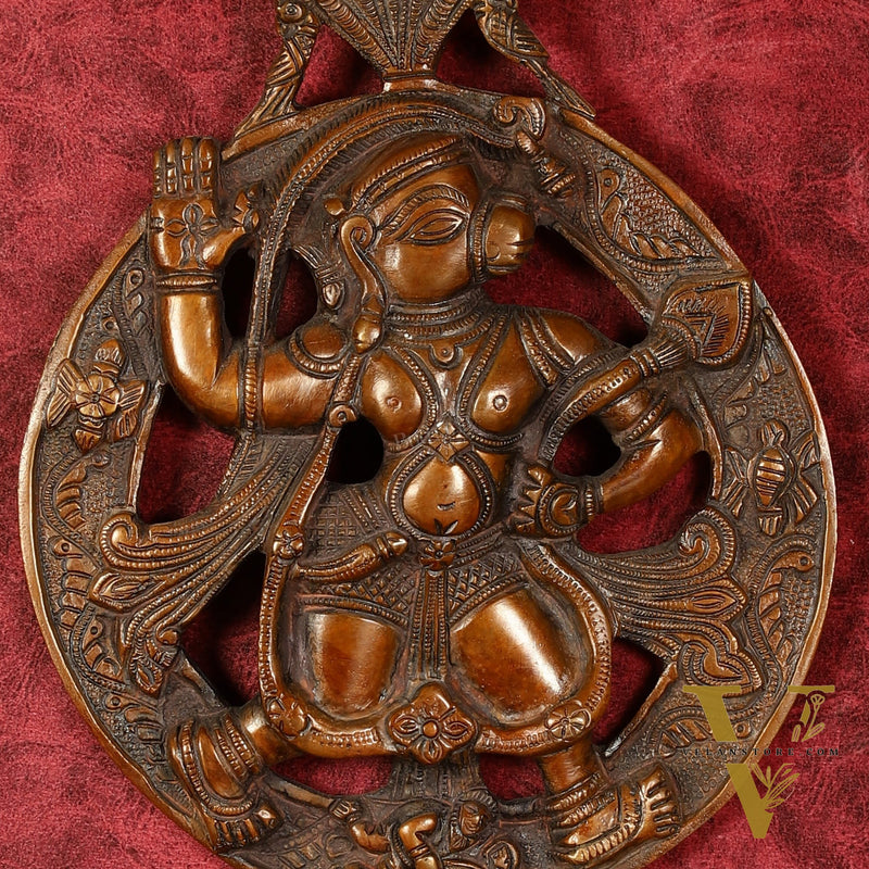 Superfine Brass Lord Hanuman Wall Hanging - 8.5 inch