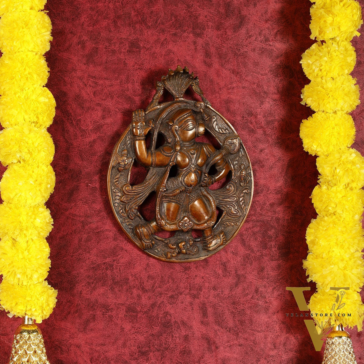 Superfine Brass Lord Hanuman Wall Hanging - 8.5 inch