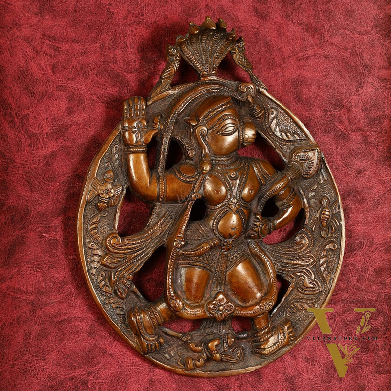 Superfine Brass Lord Hanuman Wall Hanging - 8.5 inch
