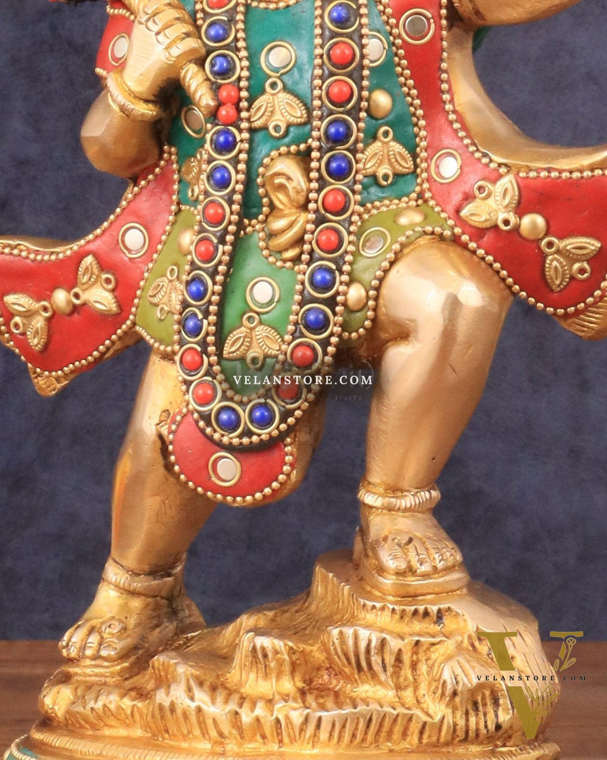 Superfine Brass Lord Hanuman with Sanjeevani Mountain 10 inch