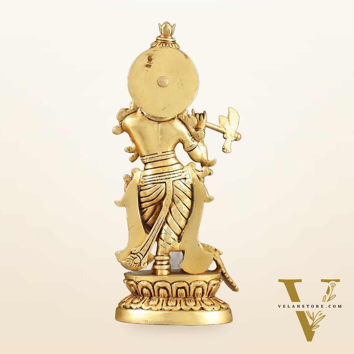 Superfine Brass Lord Krishna Idol | Height 12.5 inch
