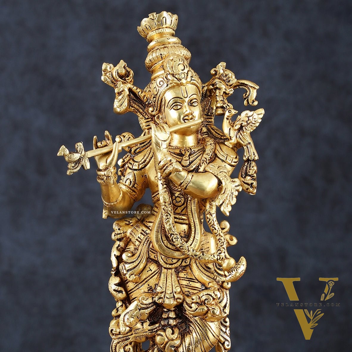 Superfine Brass Lord Krishna Idol Original statue - 14 inch