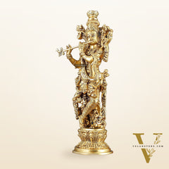 Superfine Brass Lord Krishna Idol Original statue - 14 inch