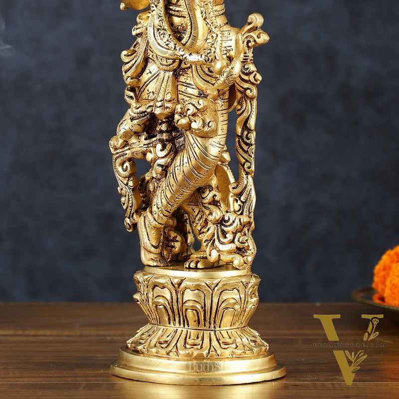 Superfine Brass Lord Krishna Idol Original statue - 14 inch