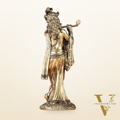 Superfine Brass Lord Krishna Intricate Idol 10"