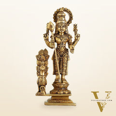 Superfine Brass Lord Murugan Kartikeya Idol - 8 Inch