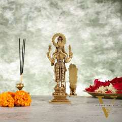 Superfine Brass Lord Murugan Kartikeya Idol - 8 Inch