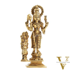 Superfine Brass Lord Murugan Kartikeya Idol - 8 Inch