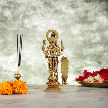 Superfine Brass Lord Murugan Kartikeya Idol - 8 Inch