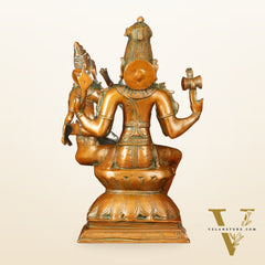 Superfine Brass Lord Shiva and Goddess Parvati Idol - 15" Height