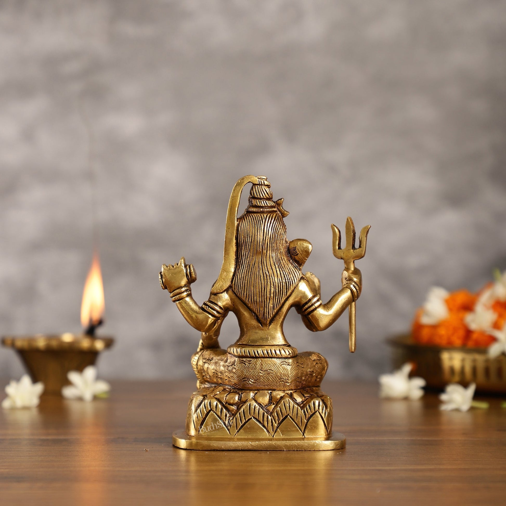 Superfine Brass Lord Shiva Idol with Four Arms | Height 6 inch