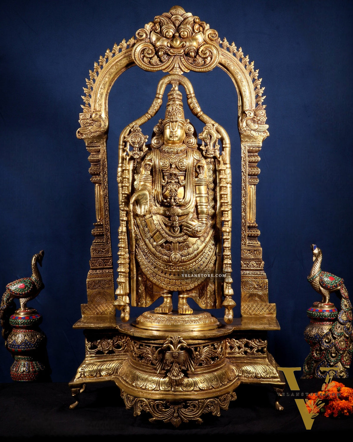Superfine Brass Lord Tirupati Balaji Venkateshwara Swamy Idol | 37 inch
