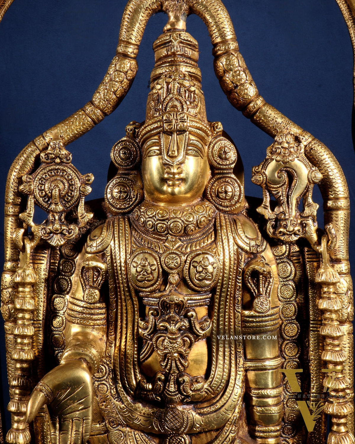 Superfine Brass Lord Tirupati Balaji Venkateshwara Swamy Idol | 37 inch