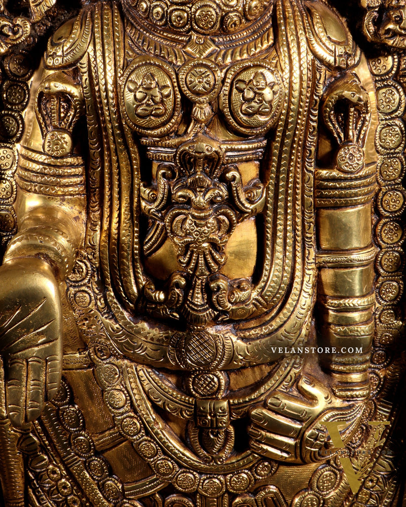 Superfine Brass Lord Tirupati Balaji Venkateshwara Swamy Idol | 37 inch
