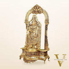 Superfine Brass Lord Tirupati Balaji Venkateshwara Swamy Idol | 37-inch Height