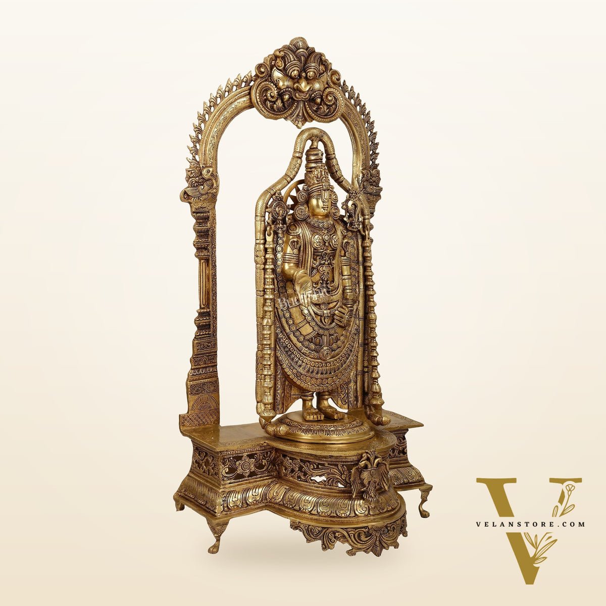 Superfine Brass Lord Tirupati Balaji Venkateshwara Swamy Idol | 37-inch Height